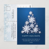 Sneeuwvlokken Kerstboom Zakelijke Groet Briefkaart (Voorkant / Achterkant)