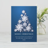 Sneeuwvlokken Kerstboom Zakelijke Groet Feestdagenkaart (Staand voorkant)