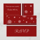 Sneeuwvlokken kerstbruiloft RSVP-kaarten RSVP Kaartje (Voorkant / Achterkant)