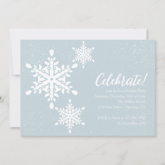 Sneeuwvlokken kerstfeest kaart (Voorkant)