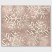 Sneeuwvlokken kerstfeestdag Roos Vonk Glitter Cadeaupapier (Vlak)