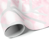 Sneeuwvlokken kerstfeestdag Roze park Glitter Cadeaupapier (Rol Hoek)