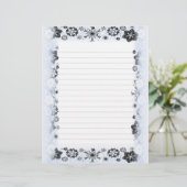 Sneeuwvlokken Kerstgrens Schrijfpapier (Staand voorkant)
