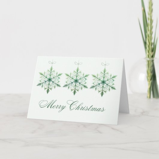 Sneeuwvlokken Kerstkaart Kaart (Voorkant)