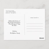 Sneeuwvlokken kerstkalligrafie briefkaart (Achterkant)