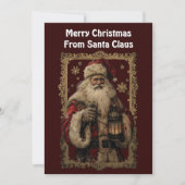 Sneeuwvlokken Kerstman Sinterklaas Goud Ingelijst Feestdagenkaart (Voorkant)