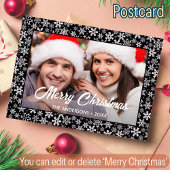 Sneeuwvlokken kerstmis Aangepast fotoscript Modern Feestdagenkaart