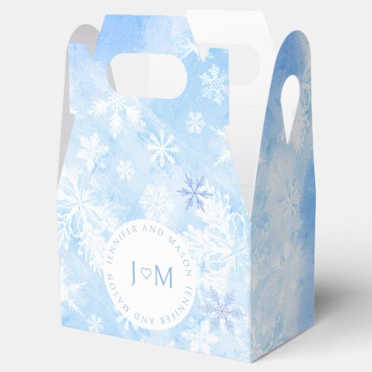 Sneeuwvlokken Kerstmis bruiloft monogram gunst doz Bedankdoosjes (Geopend)