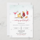 Sneeuwvlokken Kerstmis Cocktail Party Kaart (Voorkant)