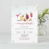 Sneeuwvlokken Kerstmis Cocktail Party Kaart (Staand voorkant)