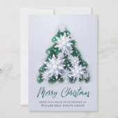 Sneeuwvlokken Kerstmis Corporate Greeting Feestdagenkaart (Voorkant)