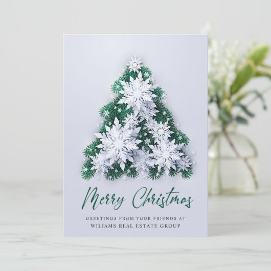 Sneeuwvlokken Kerstmis Corporate Greeting Feestdagenkaart (Staand voorkant)