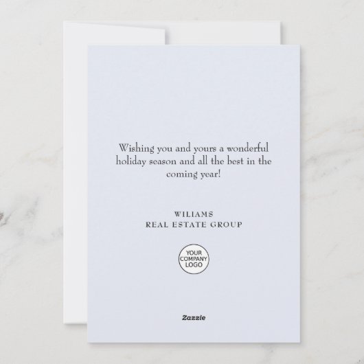 Sneeuwvlokken Kerstmis Corporate Greeting Feestdagenkaart (Achterkant)