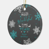 Sneeuwvlokken Kerstmis Meest Wonderlijke Tijd 3 Keramisch Ornament (Links)