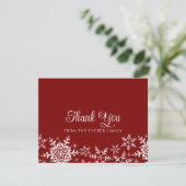 Sneeuwvlokken Kerstmis of Winter Dankjewelkaart Bedankkaart (Staand voorkant)