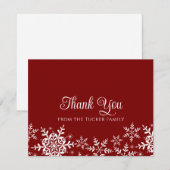 Sneeuwvlokken Kerstmis of Winter Dankkaart Bedankkaart (Voorkant / Achterkant)