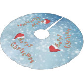 Sneeuwvlokken Kerstmis Rode Santa Hat Typografie Kerstboom Rok (Gekanteld)