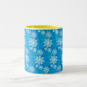 Sneeuwvlokken kerstMok Tweekleurige Koffiemok (Center)