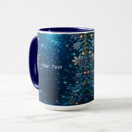 Sneeuwvlokken Kerstmug Mok (Voorkant links)