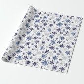 Sneeuwvlokken kerstpapier cadeaupapier (Uitgerold)