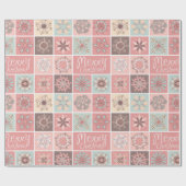 Sneeuwvlokken kerstpapier cadeaupapier (Vlak)