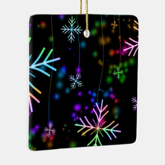 Sneeuwvlokken kleuren keramisch ornament (Rechts)