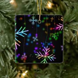 Sneeuwvlokken kleuren keramisch ornament