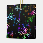 Sneeuwvlokken kleuren keramisch ornament (Links)