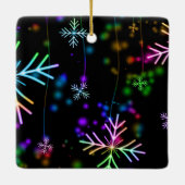 Sneeuwvlokken kleuren keramisch ornament (Achterkant)