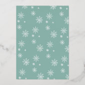 Sneeuwvlokken krijt Script Foto Modern Kerstmis Folie Feestdagenkaart (Achterkant)