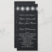 sneeuwvlokken krijtbord winter bruiloft programma programmakaart (Voorkant / Achterkant)