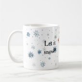 Sneeuwvlokken Laat het sneeuwen Kerst Dennenkegel Koffiemok (Links)