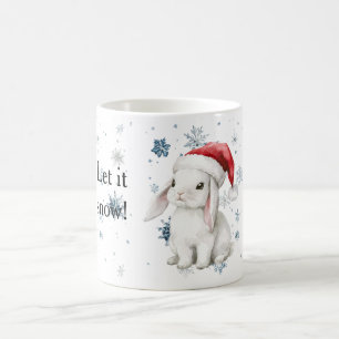Sneeuwvlokken Laat het sneeuwen Konijn Kerstmuts Koffiemok