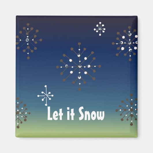 Sneeuwvlokken - Laat het sneeuwen Magneet (Voorkant)