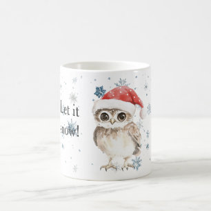 Sneeuwvlokken Laat het sneeuwen Uil Kerstmis Rode Koffiemok