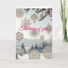 Sneeuwvlokken & Landschap Kerst Kaart