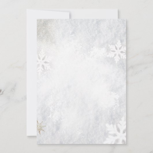 Sneeuwvlokken Lantaarn String Light Wedding Kaart (Achterkant)