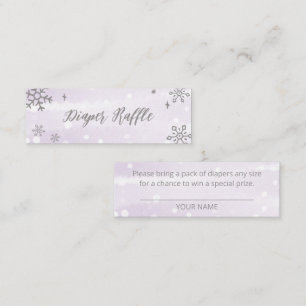 Sneeuwvlokken Lavendel Baby Shower Luier Raffle Mini Visitekaartje