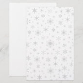 Sneeuwvlokken - Licht grijs op wit Briefpapier (Voorkant / Achterkant)