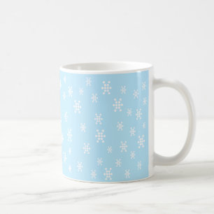 Sneeuwvlokken lichtblauw wit patroon koffiemok