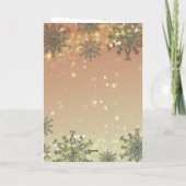 Sneeuwvlokken Lichten op Perzik-Roze Business Kers Kaart (Achterkant)