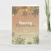 Sneeuwvlokken Lichten op Perzik-Roze Business Kers Kaart (Voorkant)