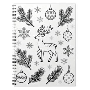 Sneeuwvlokken Lijnkunst Notitieboek