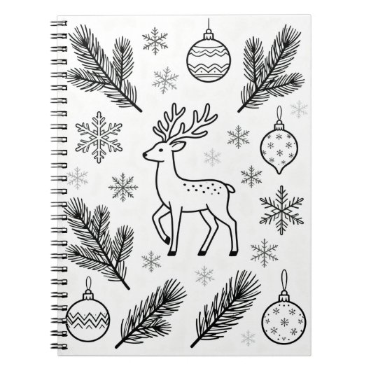 Sneeuwvlokken Lijnkunst Notitieboek (Voorkant)