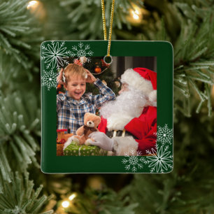 Sneeuwvlokken Lijst Fotokeramisch sieraad Keramisch Ornament