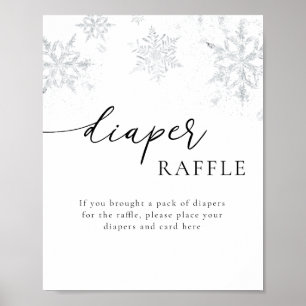 Sneeuwvlokken Luier Raffle Sign Poster