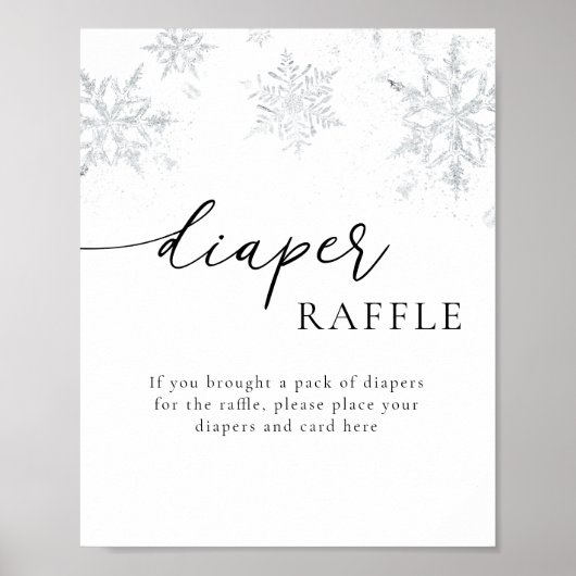 Sneeuwvlokken Luier Raffle Sign Poster (Voorkant)