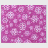 Sneeuwvlokken Magenta inpakpapier (Vlak)