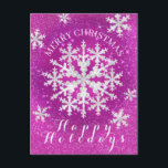 Sneeuwvlokken Magenta Wit Briefkaart<br><div class="desc">Aantrekkelijk ontwerp van sneeuwvlokken.</div>