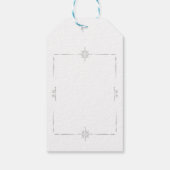 Sneeuwvlokken Magenta Wit Cadeaulabel (Achterkant)